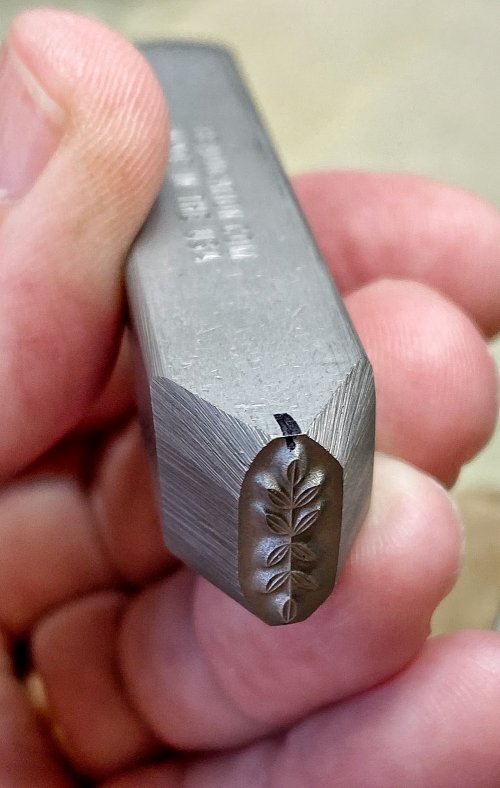 Susan LeGuyader's Centering Your Stamp Patterns - , General Education, Stamping, Stamps, My stamp was a simple straight leaf pattern.